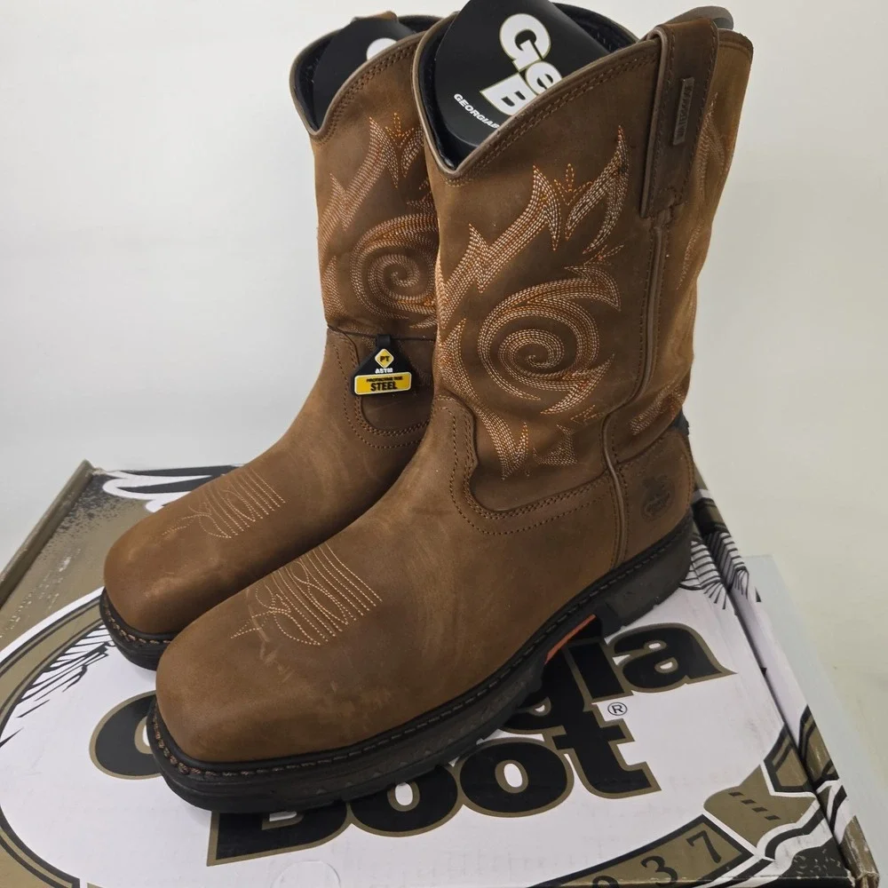 Georgia Boot Carbo-Tec LT Steel Toe Waterproof Pull On Work Boot GB00264 9 M